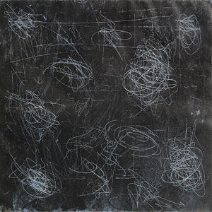 flowers detail - blackprint etching