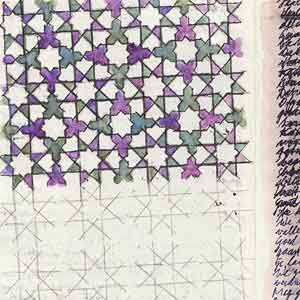 notebook page - watercolor, ink and pencil