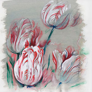 tulips - watercolor and pencil, flora sketchbook