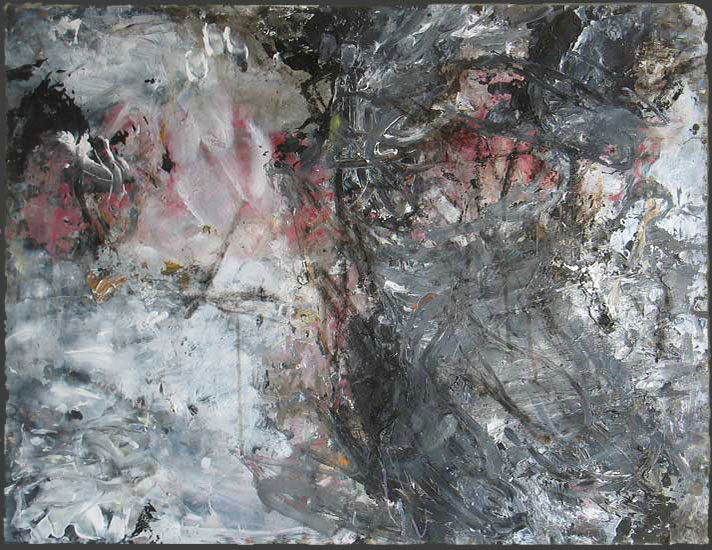 painting titled Ad Terram, in Terris III - acrylic and pencil on paper