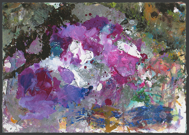 painting titled Into the Fields - acrylic on paper
