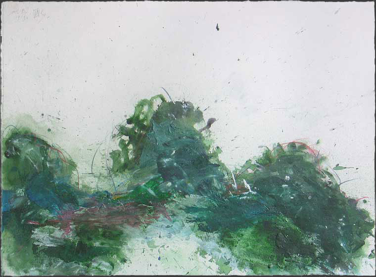 painting titled Grove - acrylic and pencil on paper
